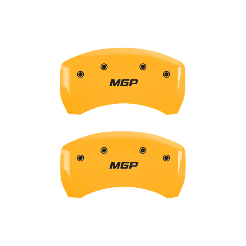 MGP 4 Caliper Covers Engraved Front & Rear MGP Yellow Finish Black Char 2008 Volkswagen R32