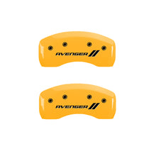 Laden Sie das Bild in den Galerie-Viewer, MGP 4 Caliper Covers Engraved Front &amp; Rear With stripes/Avenger Yellow finish black ch