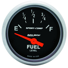 Carica l&#39;immagine nel visualizzatore di Gallery, Autometer 2-1/16in 0 OHM E to 30 OHM F Electric Sport-Comp Fuel Level Gauge