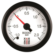 Load image into Gallery viewer, Autometer Stack 52mm -1 to +2 Bar (Incl T-Fitting) Pro Stepper Motor Boost Pressure Gauge - White