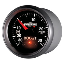 Laden Sie das Bild in den Galerie-Viewer, Autometer Sport-Comp II 52mm 30 IN HG / 30 PSI Electronic Boost/Vacuum Gauge