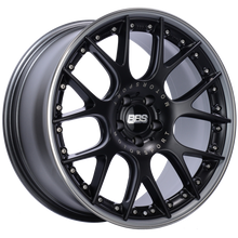 Charger l&#39;image dans la galerie, BBS CH-RII 20x9 5x112 ET30 Satin Black Center Platinum Lip SS Rim Prot Wheel -82mm PFS/Clip Req