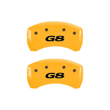 Laden Sie das Bild in den Galerie-Viewer, MGP 4 Caliper Covers Engraved Front Pontiac Rear G8 Yellow Finish Black Char 2008 Pontiac G8