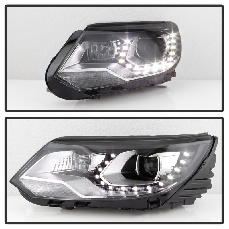 Spyder VW Tiguan 12-17 LED/DRL Projector Headlights Chrome PRO-JH-VWT12-LED-C