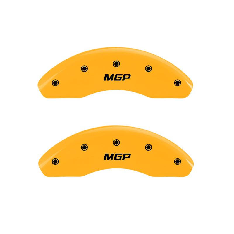 MGP 4 Caliper Covers Engraved Front & Rear MGP Yellow Finish Black Char 2002 Honda Civic