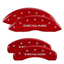 Carica l&#39;immagine nel visualizzatore di Gallery, MGP 4 Caliper Covers Engraved Front &amp; Rear 2021 Escalade Red finish silver ch