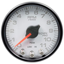 Charger l&#39;image dans la galerie, Autometer Spek-Pro Gauge Tach 2 1/16in 11K Rpm W/ Shift Light &amp; Peak Mem Wht/Blk