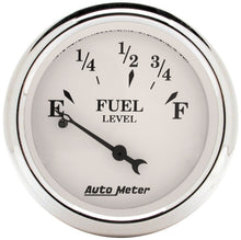 Cargar imagen en el visor de la galería, Auto Meter Old Tyme White 2-1/16in 0-30 OHM Electric Fuel Level Gauge