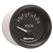 Laden Sie das Bild in den Galerie-Viewer, Autometer GT Series 52mm Short Sweep Electronic 8-18 Volts Voltmeter