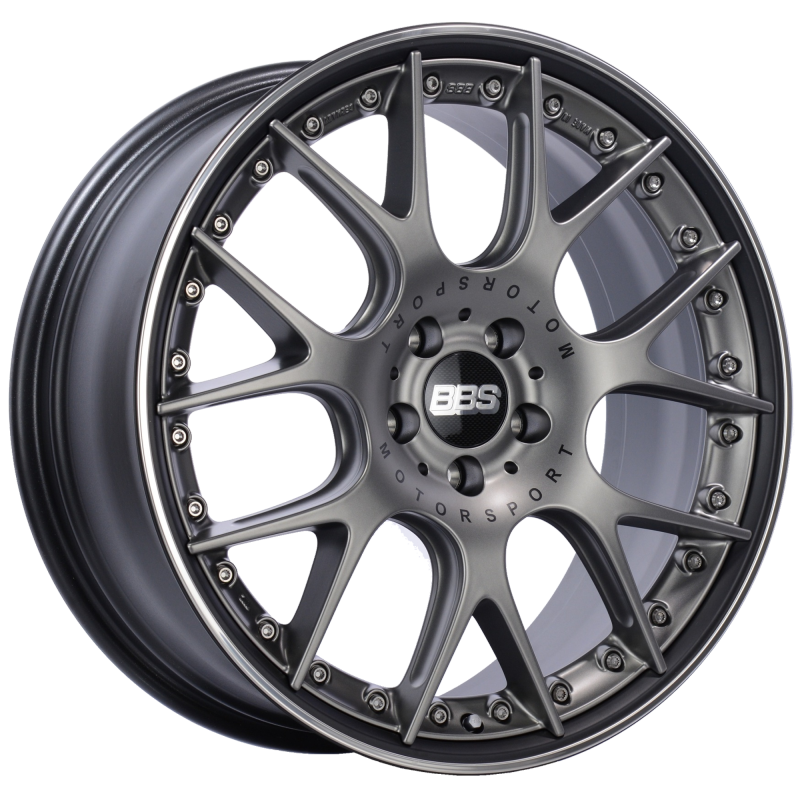 BBS CH-RII 20x8.5 5x120 ET32 Satin Platinum Center Black Lip SS Rim Prot Wheel -82mm PFS/Clip Req