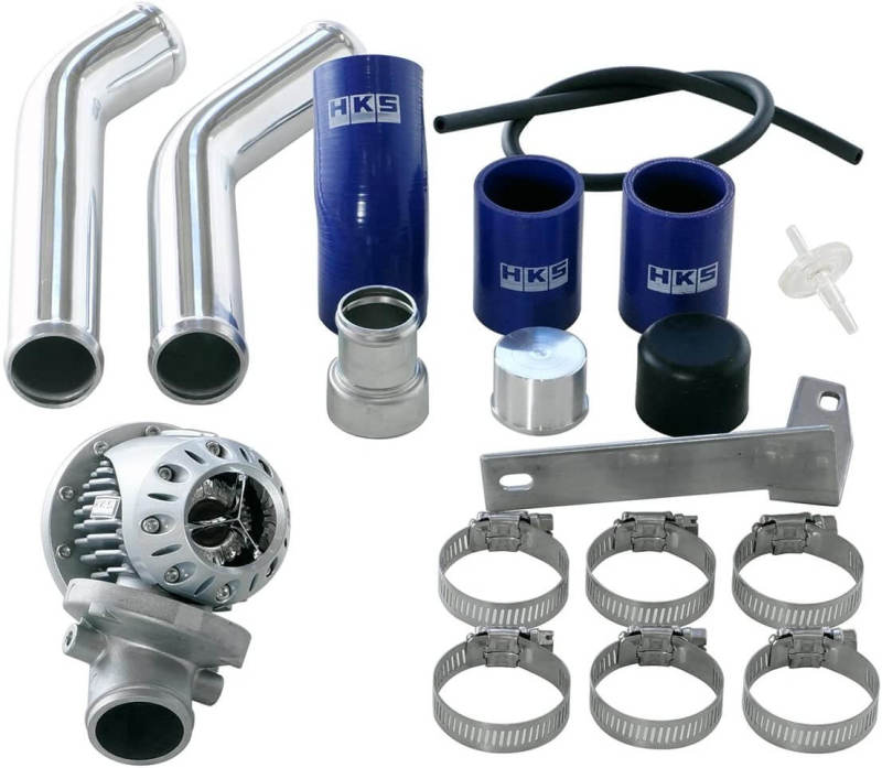 HKS 08+ Evo 10 SSQV4 BOV Kit Includes 2 Polished Aluminum Pipes