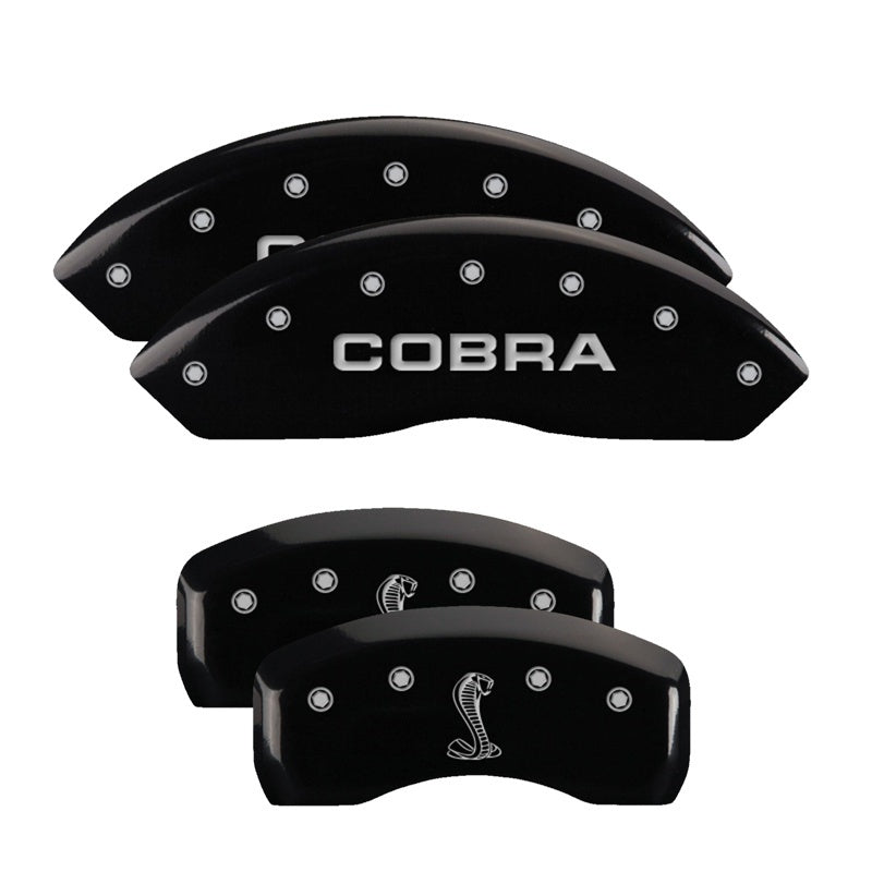 MGP Rear set 2 Caliper Covers Engraved Rear Tiffany Snake Black finish silver ch