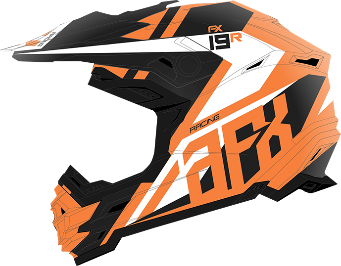 AFX FX-19R Helmet - Racing - Matte Orange - 2XL 0110-7087