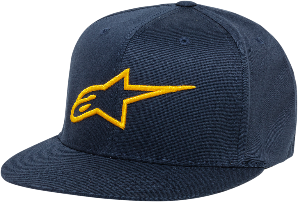 ALPINESTARS Ageless Flat Bill Hat - Navy/Gold - Small/Medium 1035810157059SM