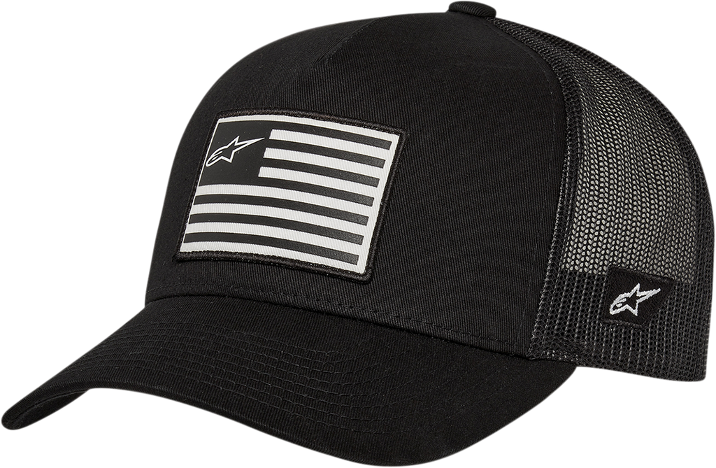 ALPINESTARS Flag Hat - Snapback - Black/Black - One Size 1211810131010OS