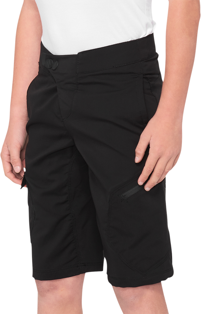 100% Youth Ridecamp Shorts - Black - US 22 40033-00000