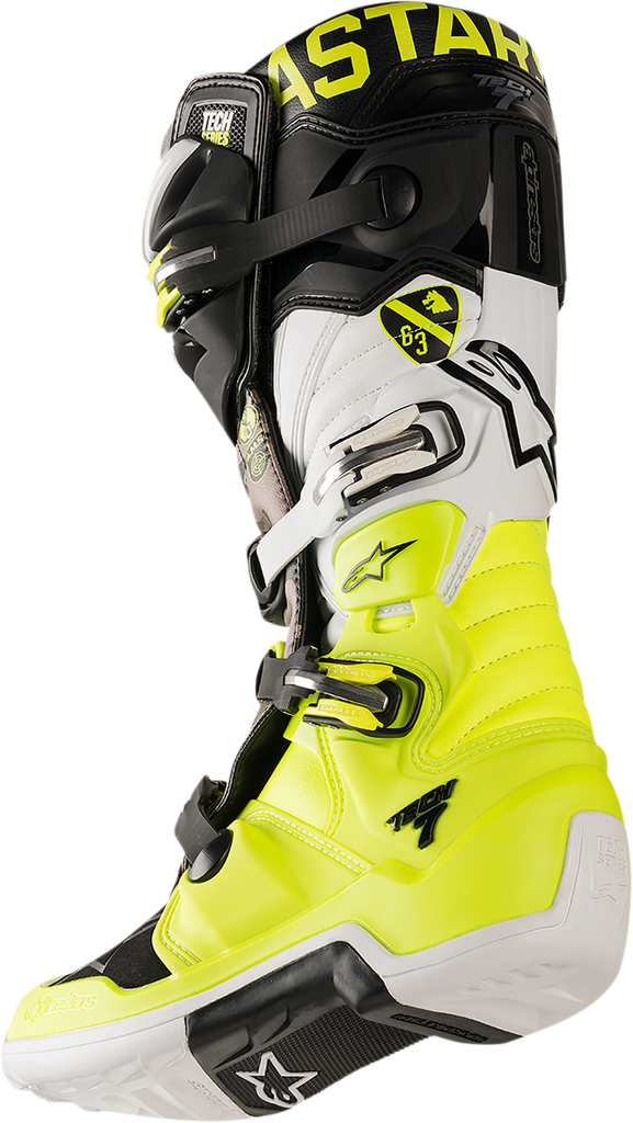 ALPINESTARS Limited Edition AMS Tech 7 Boots - Black/Yellow/White - US 8 2012014-158-8