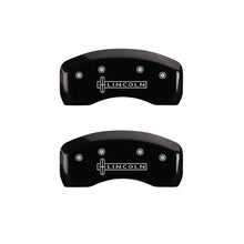 Laden Sie das Bild in den Galerie-Viewer, MGP 4 Caliper Covers Engraved Front &amp; Rear Lincoln Black finish silver ch