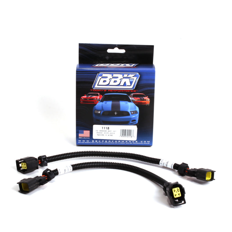 BBK 05-15 Dodge 4 Pin Square Style O2 Sensor Wire Harness Extensions 12 (pair)