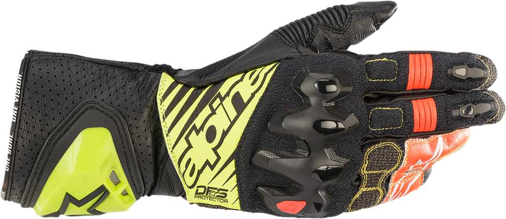 ALPINESTARS GP Tech v2 Gloves - Black/Yellow/White/Red - Small 3556622-1503-S