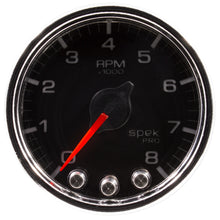 Carica l&#39;immagine nel visualizzatore di Gallery, Autometer Spek-Pro Gauge Tach 2 1/16in 8K Rpm W/ Shift Light &amp; Peak Mem Blk/Chrm