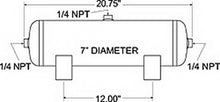 Carica l&#39;immagine nel visualizzatore di Gallery, Firestone Air Tank 3 Gallon 7in. x 17.75in. (3) 1/4in. NPT Ports 150 PSI Max - Black (WR17609148)