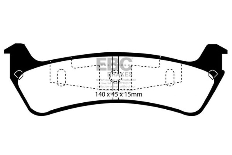 EBC 00-02 Ford Explorer Sport 4.0 2WD (Steel PisTons) Extra Duty Rear Brake Pads