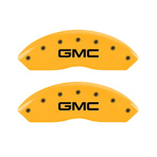 Charger l&#39;image dans la galerie, MGP 4 Caliper Covers Engraved Front &amp; Rear GMC Yellow finish black ch