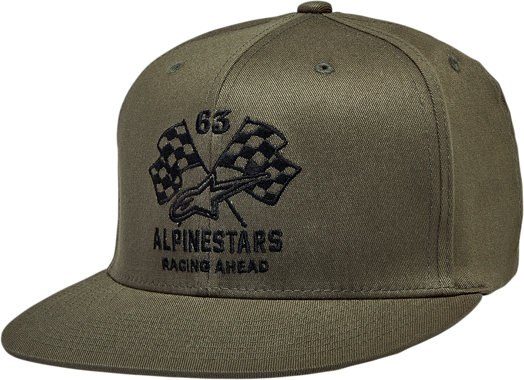 ALPINESTARS Double Check Flat Bill Hat - Military/Black - Small/Medium 1212812306910SM