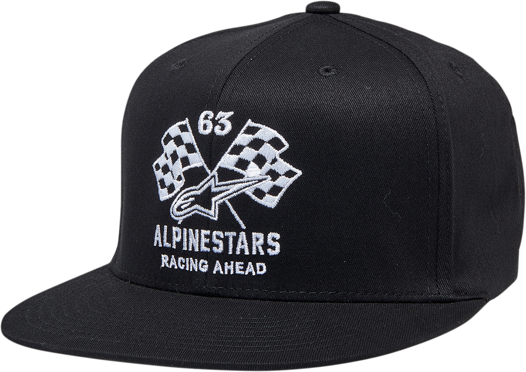 ALPINESTARS Double Check Flat Bill Hat - Black/White - Small/Medium 1212812301020SM