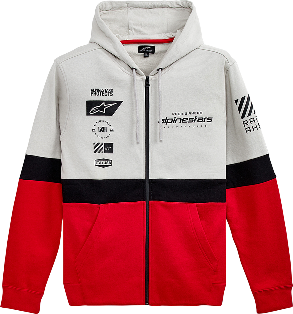 ALPINESTARS Position Zip Hoodie - Silver/Black/Red - Medium 1212-530221096M