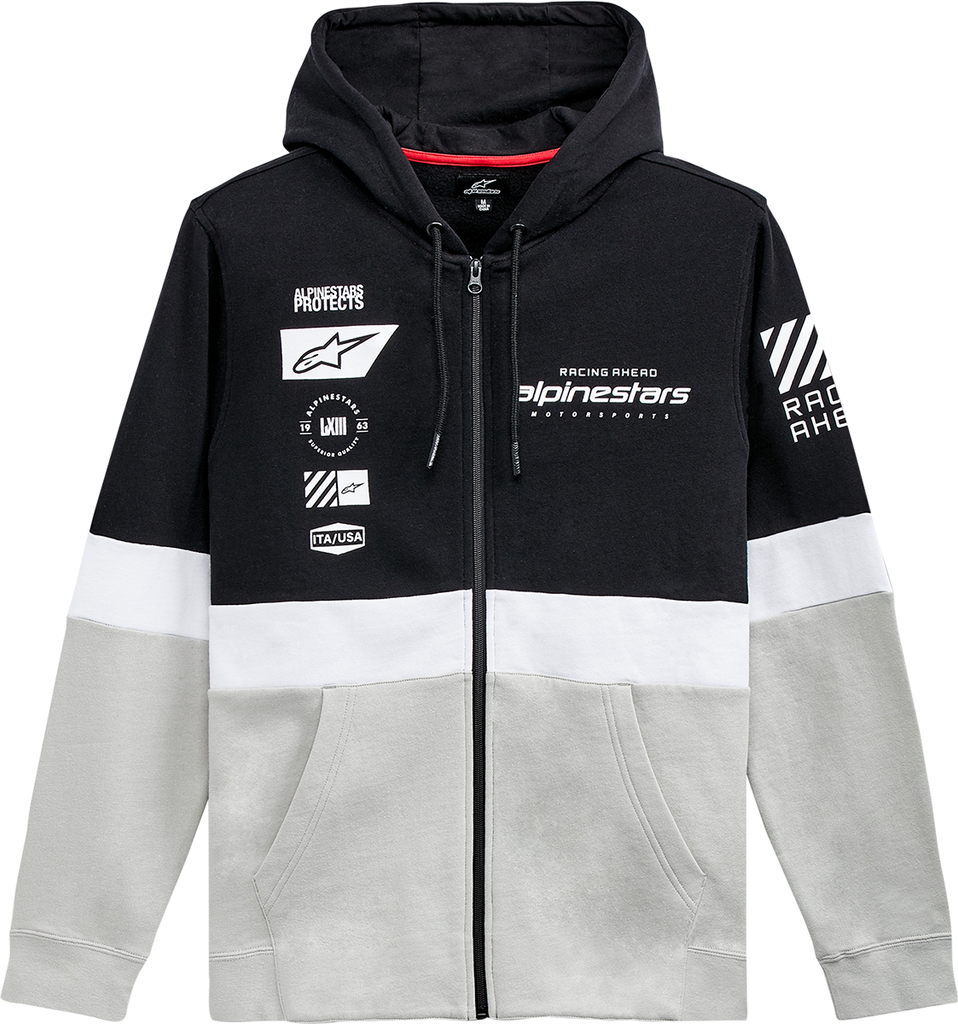 ALPINESTARS Position Zip Hoodie - Black/White/Silver - Large 1212-530221109L