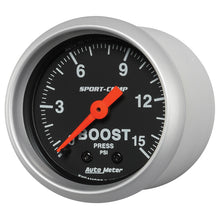 Carica l&#39;immagine nel visualizzatore di Gallery, Autometer 2-1/16in 0-15 PSI Mechanical Sport-Comp Boost Pressure Gauge