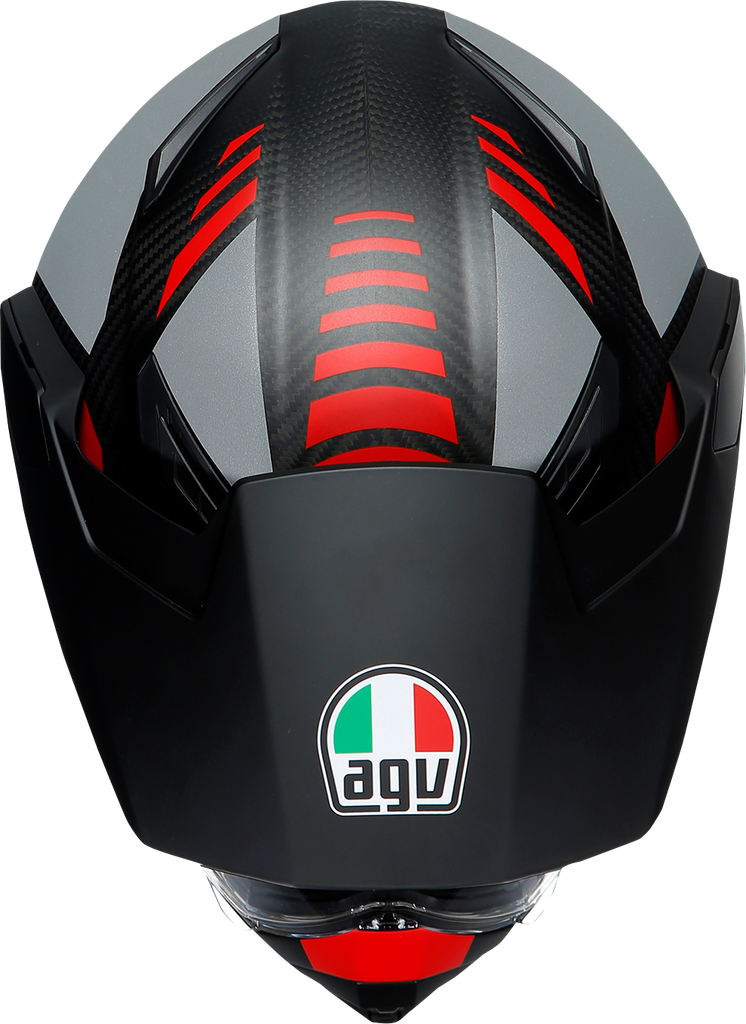 AGV AX9 Helmet - Refractive ADV - Matte Carbon/Red - Small 217631O2LY01405