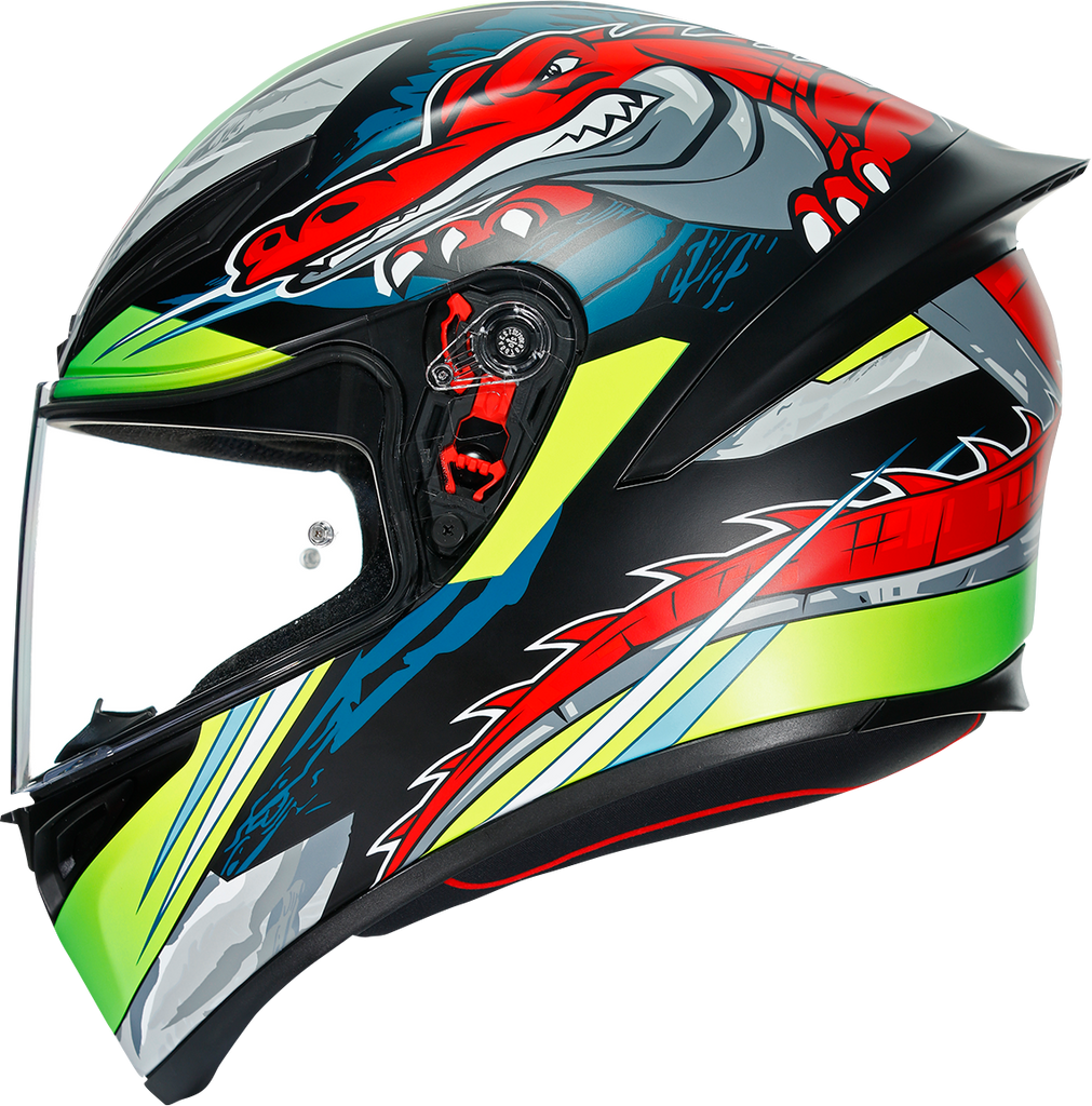 AGV K1 Helmet - Dundee - Matte Lime/Red - MS 210281O2I006106