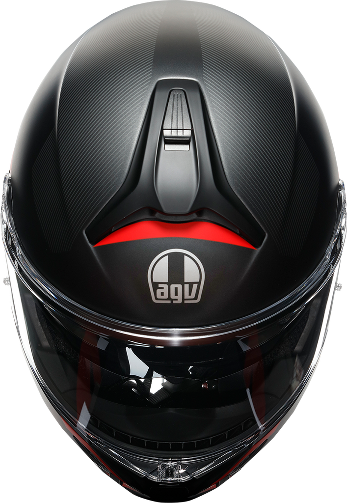 AGV Tourmodular Helmet - Frequency - Matte Gunmetal/Red - Small 211251F2OY00510