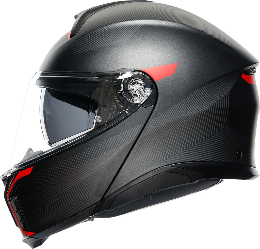 AGV Tourmodular Helmet - Frequency - Matte Gunmetal/Red - Medium 211251F2OY00512