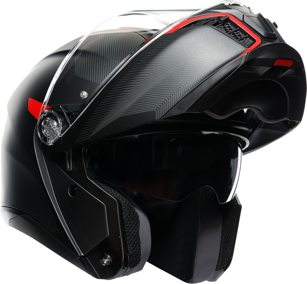 AGV Tourmodular Helmet - Frequency - Matte Gunmetal/Red - XL 211251F2OY00515