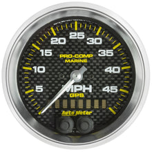 Charger l&#39;image dans la galerie, Autometer Marine Carbon Fiber 3-3/8in 50MPH GPS Speedometer Gauge