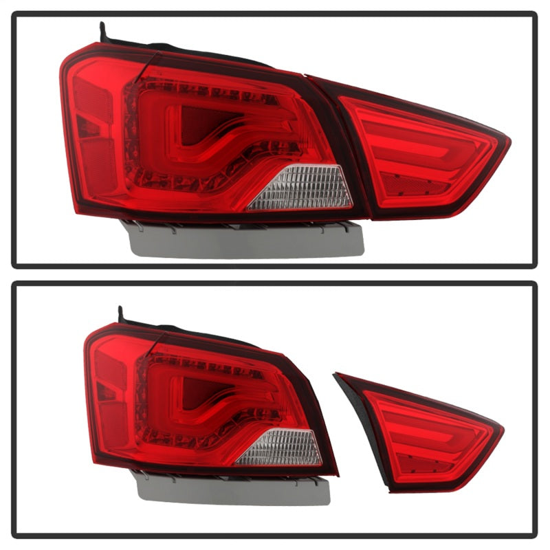 xTune 14-18 Chevy Impala (Excl 14-16 Limited) LED Tail Lights - Red Clear (ALT-JH-CIM14-LBLED-RC)