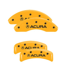 Carica l&#39;immagine nel visualizzatore di Gallery, MGP 4 Caliper Covers Engraved Front &amp; Rear Acura Yellow Finish Black Char 2001 Acura TL