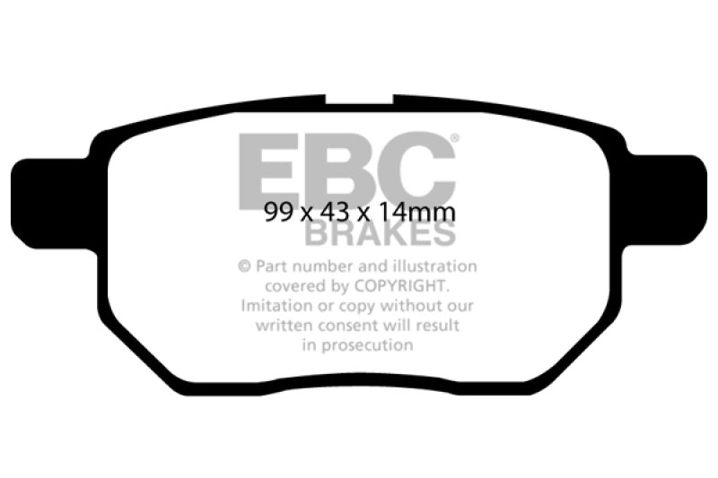 EBC 09-10 Pontiac Vibe 1.8 Yellowstuff Rear Brake Pads