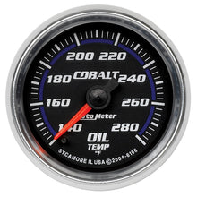 Laden Sie das Bild in den Galerie-Viewer, Autometer Cobalt 52mm 140-280 Deg F Full Sweep Electronic Oil Temp Gauge