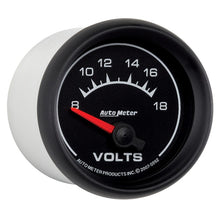 Laden Sie das Bild in den Galerie-Viewer, Autometer Euro-Style 2-1/16in 8-18V Short Sweep Electronic Voltmeter Gauge