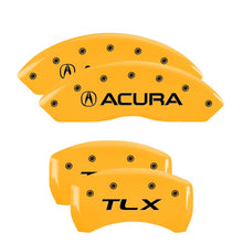 Laden Sie das Bild in den Galerie-Viewer, MGP 4 Caliper Covers Engraved Front Acura Engraved Rear TLX Yellow finish black ch