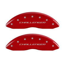 Cargar imagen en el visor de la galería, MGP 4 Caliper Covers Engraved Front &amp; Rear Block/Challenger Red finish silver ch