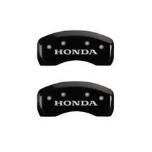 Cargar imagen en el visor de la galería, MGP 4 Caliper Covers Engraved Front &amp; Rear Honda Black finish silver ch