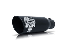 Laden Sie das Bild in den Galerie-Viewer, Gibson Patriot Skull Rolled Edge Angle-Cut Tip- 5in OD/2.25-2.5in Inlet/12in Length - Black Ceramic