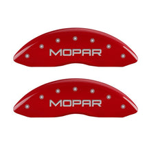 Charger l&#39;image dans la galerie, MGP Front set 2 Caliper Covers Engraved Front MOPAR Red finish silver ch