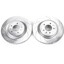 गैलरी व्यूवर में इमेज लोड करें, Power Stop 2017 Land Rover Discovery Rear Evolution Drilled &amp; Slotted Rotors - Pair